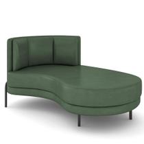 Sofá Chaise Longue Living Lucca Direito D02 material sintético Verde B-89