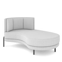 Sofá Chaise Longue Sala de Estar Living Lucca Direito D02 Bouclê Branco B-53 - Lyam Decor