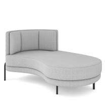 Sofá Chaise Longue Sala de Estar Living Lucca Direito D02 Bouclê Cinza C-165 - Lyam Decor