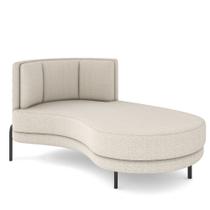 Sofá Chaise Longue Sala de Estar Living Lucca Direito D02 Bouclê Creme C-54 - Lyam Decor
