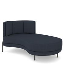 Sofá Chaise Longue Sala de Estar Living Lucca Direito D02 Linho Chumbo D-465 - Lyam Decor