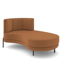 Sofá Chaise Longue Sala de Estar Living Lucca Direito D02 Veludo Terracota C-262 - Lyam Decor