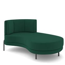 Sofá Chaise Longue Sala de Estar Living Lucca Direito D02 Veludo Verde C-303 - Lyam Decor