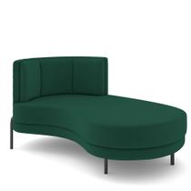 Sofá Chaise Longue Sala de Estar Living Lucca Direito D02 Veludo Verde D-303 - Lyam Decor