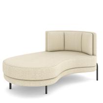 Sofá Chaise Longue Sala de Estar Living Lucca Esquerdo D02 Linho Creme D-463 - Lyam Decor Sofá Chaise Longue Sala de Estar Living Lucca Esquerdo D02 Linho Creme D-463 - Lyam Decor