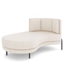 Sofá Chaise Longue Sala de Estar Living Lucca Esquerdo D02 Linho Cru D-461 - Lyam Decor