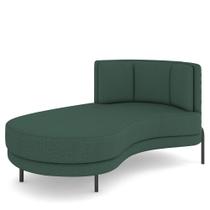 Sofá Chaise Longue Sala de Estar Living Lucca Esquerdo D02 Linho Verde Musgo C-123 - Lyam Decor Sofá Chaise Longue Sala de Estar Living Lucca Esquerdo D02 Linho Verde Musgo C-123 - Lyam Decor