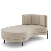 Sofá Chaise Longue Sala de Estar Living Lucca Esquerdo D02 Veludo Bege D-309 - Lyam Decor