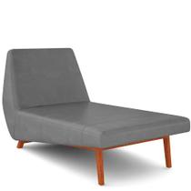 Sofá Chaise Longue Sala de Estar Living Parisi 155 cm D02 Corano Cinza C-03 - Lyam Decor