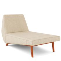 Sofá Chaise Longue Sala de Estar Living Parisi 155 cm D02 Linho Creme D-463 - Lyam Decor