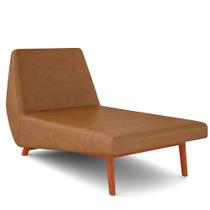 Sofá Chaise Longue Sala de Estar Living Parisi 155 cm D02 material sintético Whisky B-90 - Lyam Decor