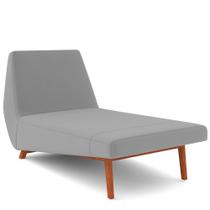 Sofá Chaise Longue Sala de Estar Living Parisi 155 cm D02 Veludo Cinza C-317 - Lyam Decor