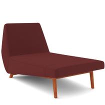 Sofá Chaise Longue Sala de Estar Living Parisi 155 cm D02 Veludo Marsala C-278 - Lyam Decor