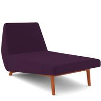 Sofá Chaise Longue Sala de Estar Living Parisi 155 cm D02 Veludo Roxo C-292 - Lyam Decor