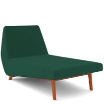 Sofá Chaise Longue Sala de Estar Living Parisi 155 cm D02 Veludo Verde C-303 - Lyam Decor