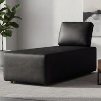 Sofá Chaise Modular 74cm Sala de Estar Sintético Preto Z32 - Mpozenato Sofá Chaise Modular 74cm Sala de Estar Sintético Preto Z32 - Mpozenato