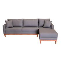 Sofá Chaise Rússia 250x160cm Lado Direito Base Madeira Tecido Acquablock