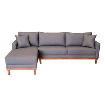 Sofá Chaise Rússia 250x160cm Lado Esquerdo Base Madeira Tecido Acquablock Impermeável