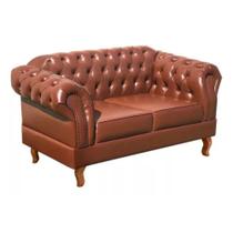 Sofá Chesterfield 2 Lugares Dom Pedro Vintage Retrô Capitonê Couro Caramelo Sofá Chesterfield 2 Lugares Dom Pedro Vintage Retrô Capitonê Couro Caramelo