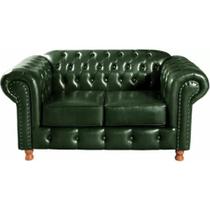 Sofá Chesterfield 2 Lugares Luís XV Vintage Retrô Capitonê material sintético