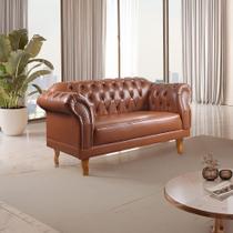 Sofá Chesterfield 2 Lugares material sintético Marrom Duque 150cm Yescasa Sofá Chesterfield 2 Lugares material sintético Marrom Duque 150cm Yescasa