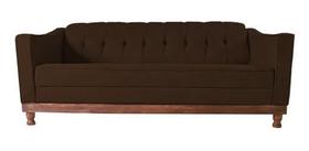 Sofá Chesterfield 3 Lugares Aruam Suede Marrom