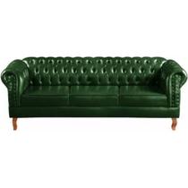 Sofá Chesterfield 3 Lugares Dom Pedro Vintage Retrô Capitonê material sintético