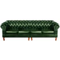 Sofá Chesterfield 4 Lugares Dom Pedro Vintage Retrô Capitonê material sintético