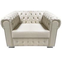 Sofá Chesterfield Capitonado em material sintético Bege - 1 Lugar Sofá Chesterfield Capitonado em material sintético Bege - 1 Lugar