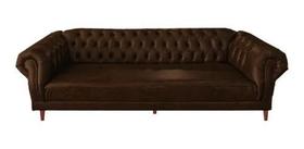 Sofá Chesterfield Capitonê Duque 3 Lugares BARBEARIA E RECEPÇÃO SUEDE MARROM