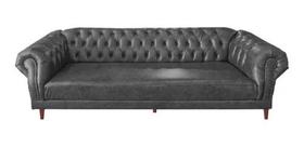 Sofá Chesterfield Capitonê Duque 3 Lugares Suede Cinza Chumbo Sofá Chesterfield Capitonê Duque 3 Lugares Suede Cinza Chumbo
