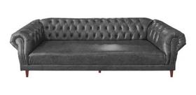 Sofá Chesterfield Capitonê Duque 3 Lugares Suede Cinza Chumbo