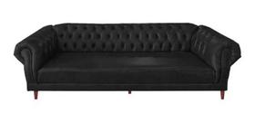 Sofá Chesterfield Capitonê Duque 3 Lugares Suede Preto