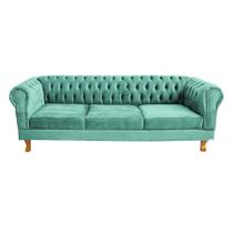 Sofá Chesterfield Capitone Duque Suede Acqua 2,00 Sofá Chesterfield Capitone Duque Suede Acqua 2,00