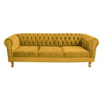 Sofá Chesterfield Capitone Duque Suede Amarelo2,00cm