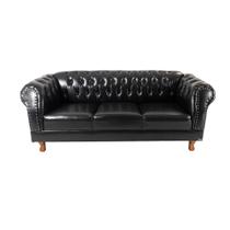 Sofá Chesterfield Capitone Duque Suede Preto 2,30cm Sofá Chesterfield Capitone Duque Suede Preto 2,30cm