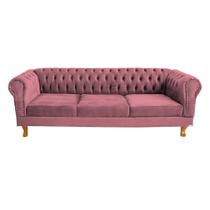 Sofá Chesterfield Capitone Duque Suede Rosé 2,00