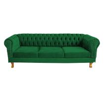 Sofá Chesterfield Capitone Duque Suede verde bandeira 2,30cm