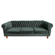 Sofá Chesterfield Capitone Duque Suede verde Musgo 1,80cm