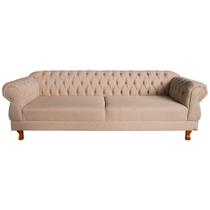 Sofá Chesterfield Capitone Elisabeth Linho Bege 2,30 Sofá Chesterfield Capitone Elisabeth Linho Bege 2,30
