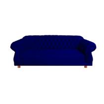 Sofá Chesterfield Capitone Elisabeth Suede Azul Marinho 1,80cm