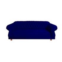 Sofá Chesterfield Capitone Elisabeth Suede Azul Marinho 2,00