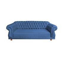 Sofá Chesterfield Capitone Elisabeth Suede Azul Petróleo 2,00