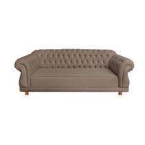 Sofá Chesterfield Capitone Elisabeth Suede Bege 2,00cm