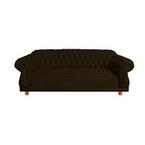 Sofá Chesterfield Capitone Elisabeth Suede Marrom 2,30