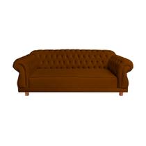 Sofá Chesterfield Capitone Elisabeth Suede Terracota 1,80