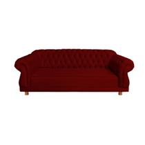 Sofá Chesterfield Capitone Elisabeth Suede Vermelho 2,30cm