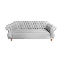Sofá Chesterfield Capitone Elisabeth Veludo Prata 1,80cm