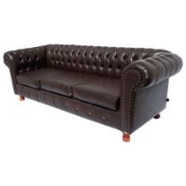 Sofá Chesterfield Capitone Luis XV Marrom Café 1,80 / Decoracao, sala tv estar, recepçao