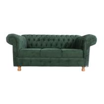 Sofá Chesterfield Capitone Luis XV Suede Verde 2M / Decoracao, sala tv estar, recepçao